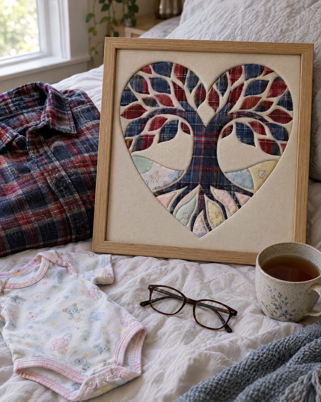 Keepsake fabric heart tree