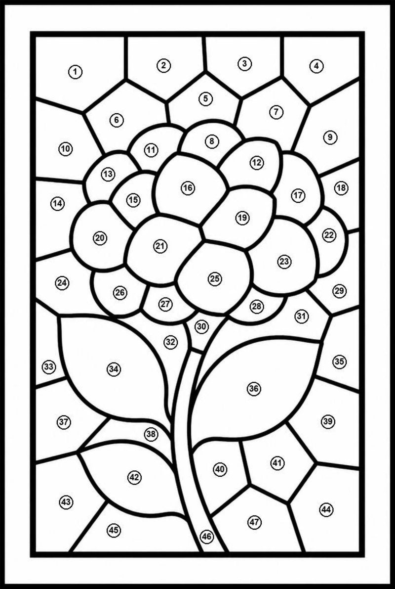 The same hydrangea with every cell numbered